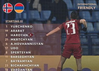 Հայաստանի հավաքականի մեկնարկային կազմը Նորվեգիայի դեմ խաղում