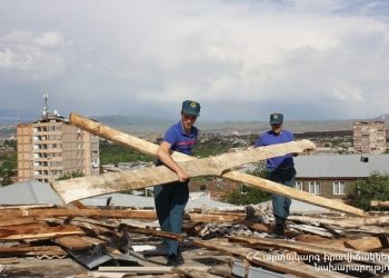 Երևանում տան տանիքն ամբողջությամբ պոկվել է ուժեղ քամուց