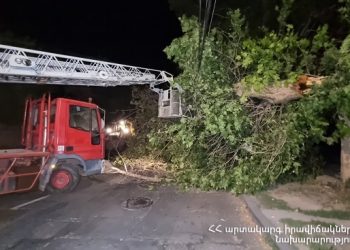 Ուժեղ քամին Երևանում վնասներ է հասցրել