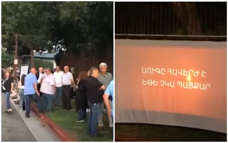 Լոս Անջելեսի հայ համայնքը «Կանգնեցնել հայրենիքի հանձնումը» կարգախոսով բողոքի ակցիա է իրականացնում