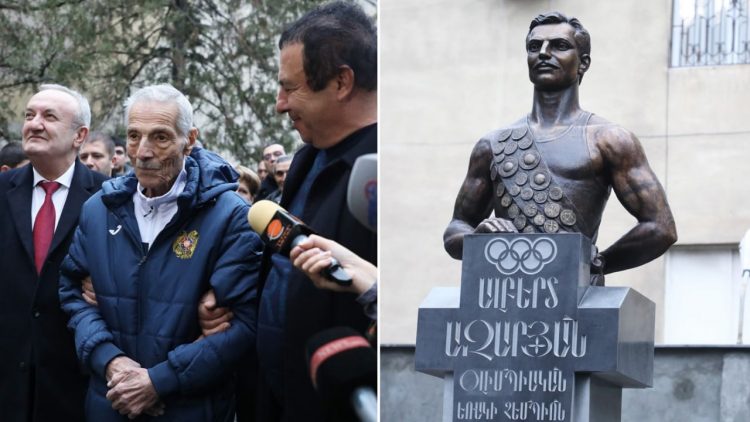 «Вы - наша гордость»: в Ереване установили бюст легендарного гимнаста Альберта Азаряна