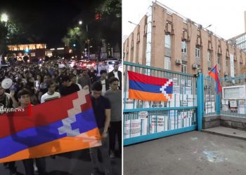 Ի աջակցություն Արցախի՝ ակցիայի մասնակիցների երթը դեպի ՄԱԿ-ի երևանյան գրասենյակ