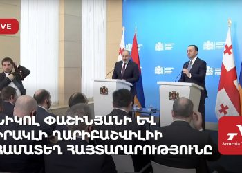 Նիկոլ Փաշինյանի և Իրակլի Ղարիբաշվիլիի համատեղ հայտարարությունը (ուղիղ)