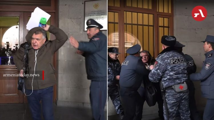 Мужчина попытался поджечь себя у входа в здание правительства Армении
