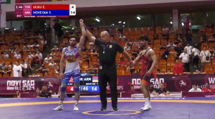 Յուրիկ Հովեյանը հաղթել է թուրք մրցակցին և դարձել ըմբշամարտի Մ20 Եվրոպայի առաջնության բրոնզե մեդալակիր