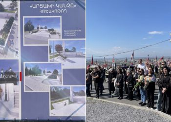 Սրբատեղի ու կամուրջ՝ անցյալի ու ներկայի միջև․ «Եռաբլուրում» օծեցին «Արցախի կանչը» հուշակոթողի հիմքը