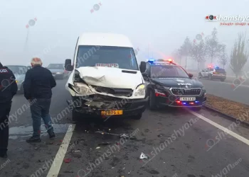 Երևան-Երասխ ավտոճանապարհին 26 ավտոմեքենա է բախվել․ կան տուժածներ․ ԶԼՄ