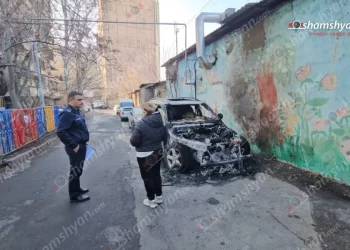 Երևանում այրվել է BMW X5 մակնիշի ավտոմեքենա