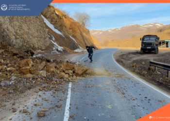 Քարաթափում՝ Տաթև-Լծեն ճանապարհին․ այն դարձել է միակողմանի երթևեկելի