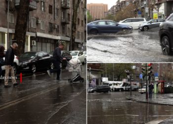 Հորդառատ անձրևից հետո հեղեղվել է Զաքյան փողոցը և Երևանի մի շարք փողոցներ