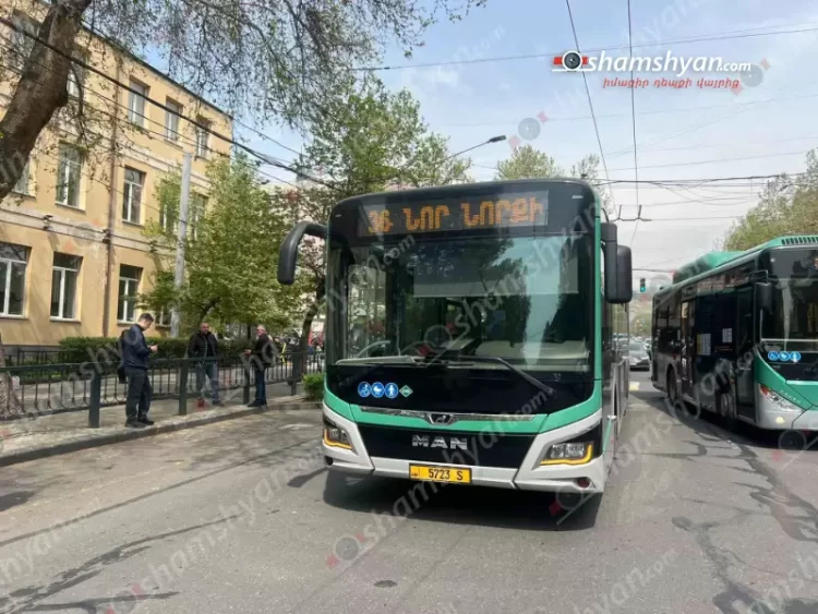 В Ереване автобус маршрута №36 сбил пешехода на пешеходном переходе