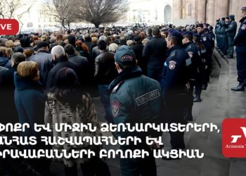 Предприниматели проводят акцию протеста у здания правительства Армении (прямое включение)