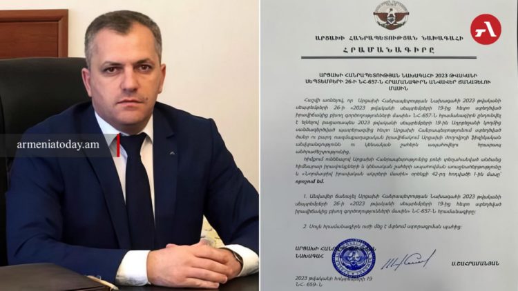 Հրապարակվել է Շահրամանյանի՝ Արցախի Հանրապետությունը լուծարելու հրամանագիրն անվավեր ճանաչելու փաստաթուղթը