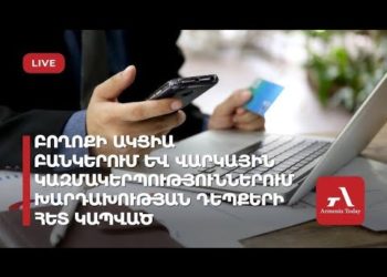 Բողոքի ակցիա՝ կապված բանկերում և վարկային կազմակերպություններում խարդախության դեպքերի հետ (ուղիղ)