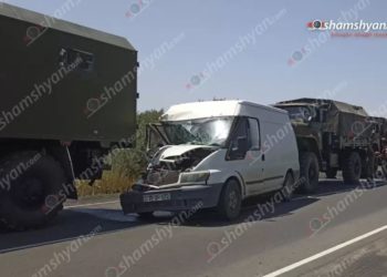 Գեղարքունիքի մարզում ՊՆ 2 «Ուրալ»-ների և Ford Transit-ի բախման հետևանքով տուժել է 4 զինծառայող