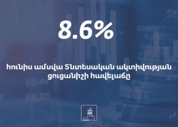 Հայաստանում տնտեսական ակտիվության ցուցանիշի հավելաճը կազմել է 8,6%