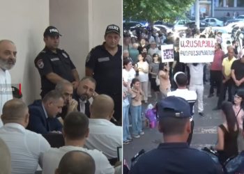 Ազատությո՛ւն քաղբանտարկյալներին․ Բագրատ սրբազանի ու մյուսների աջակիցները դատարանի բակում են