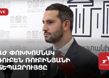 Проходит брифинг вице-спикера парламента Рубена Рубиняна (прямое включение)