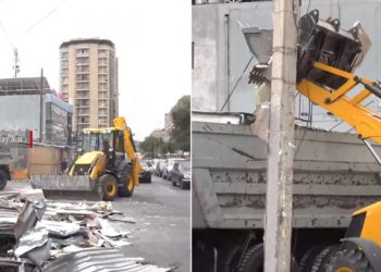 Քաղաքապետարանը քանդում է Երևանի Գնունու շուկայի տաղավարները