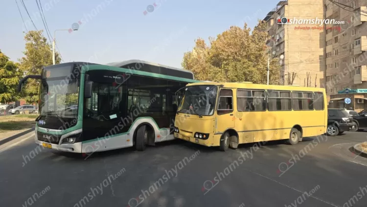 Երևանի Բաբաջանյան փողոցում բախվել են MAN և ISUZU մակնիշի ավտոբուսները․ ԶԼՄ