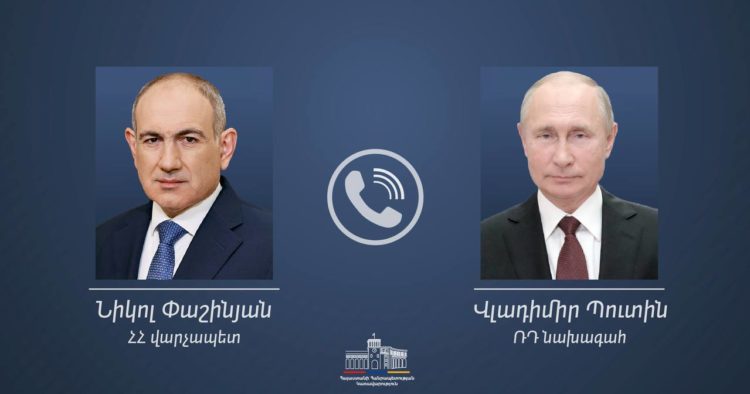 Պուտինն ու Փաշինյանը հեռախոսով քննարկել են էներգետիկ ոլորտում համագործակցությունը և պայմանավորվել անձնական հանդիպման մասին