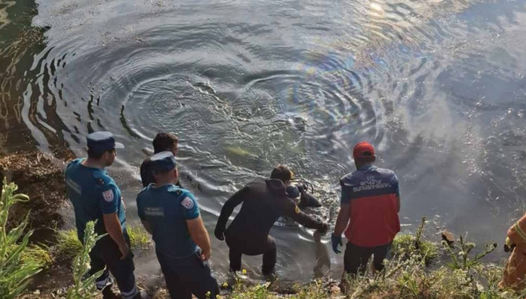 Автомобиль упал в реку Раздан: водитель погиб