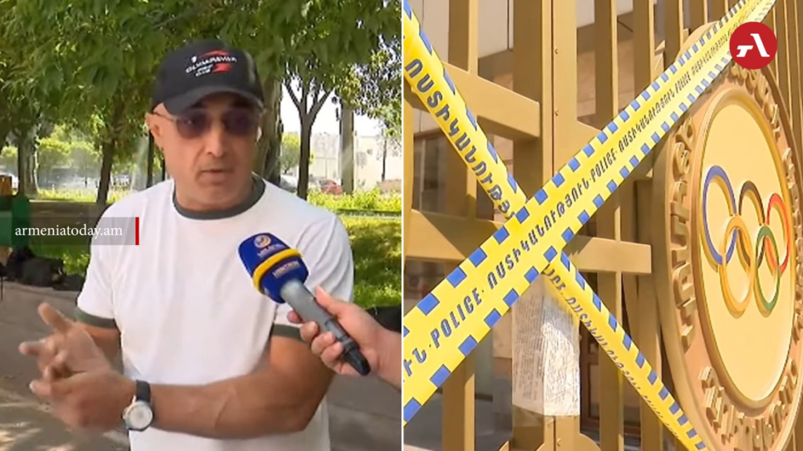 Կապարակնքված «Օլիմպավան»-ի բակում մարզիչը շարունակել է երեխաների մարզումները