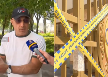 Կապարակնքված «Օլիմպավան»-ի բակում մարզիչը շարունակել է երեխաների մարզումները