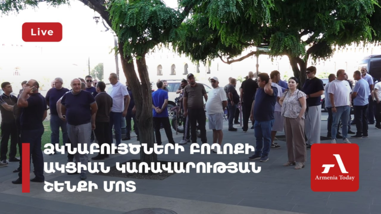 Рыбоводы проводят акцию у здания правительства Армении (прямое включение)